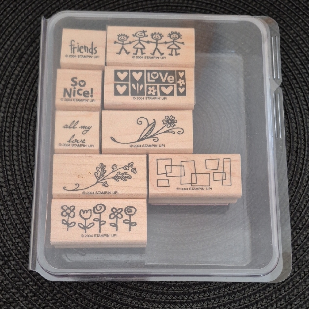 STAMPIN' UP! Retired 2004 'Smorgasborders' Stamp Set, Set of 9 Stamps